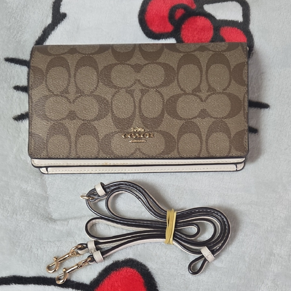 Coach Brown and Cream Crossbody Bag